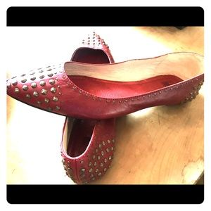 Frye Regina studded ballet flats (burnt red)